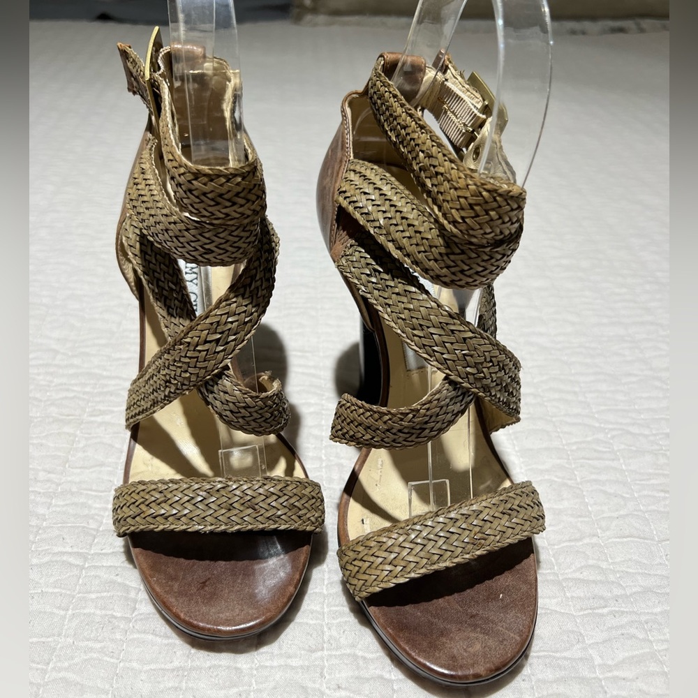 Jimmy Choo strappy sandals brown leather size 37